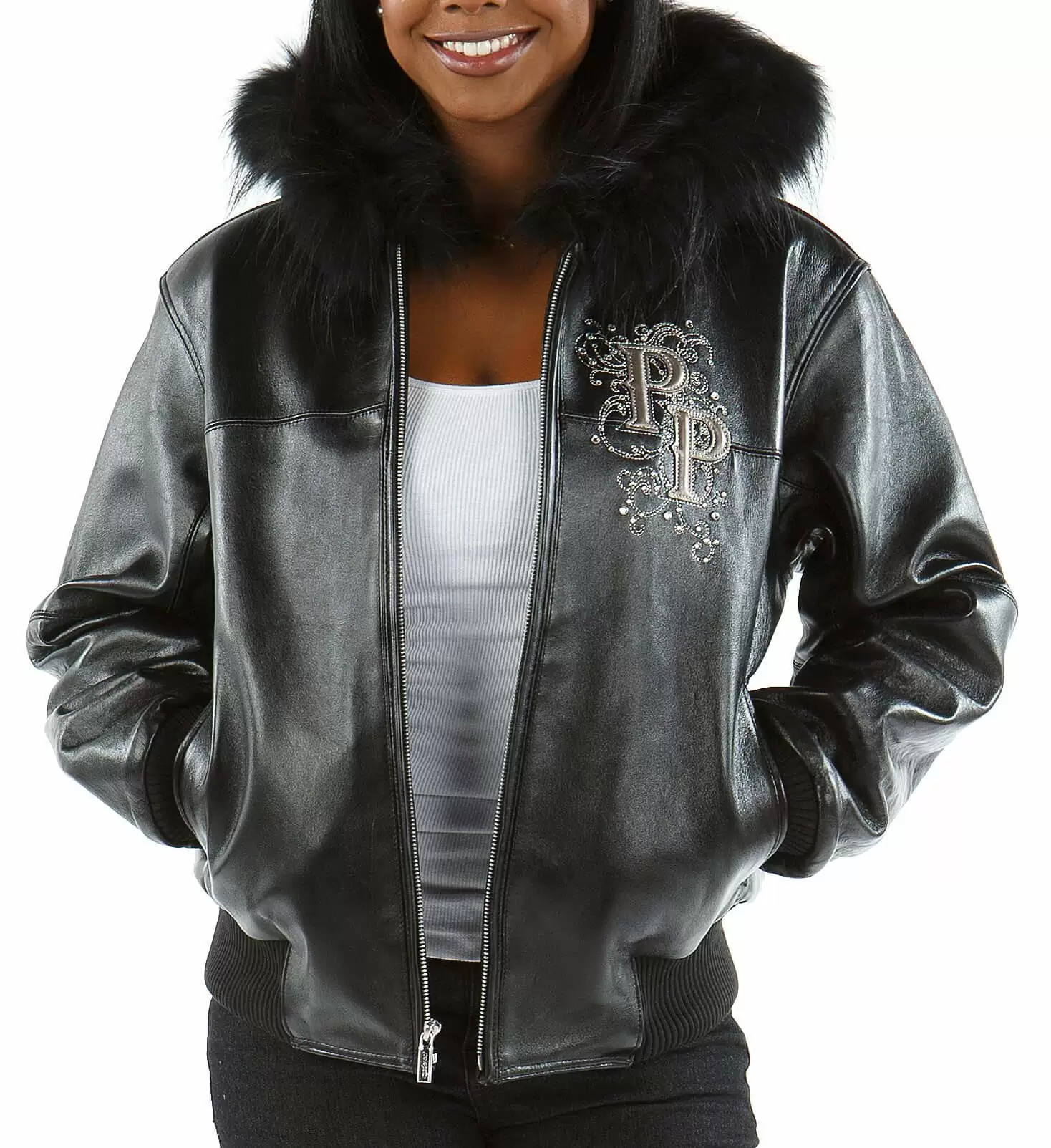 Pelle Pelle Black Crest Fur Leather Jacket view 2