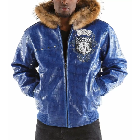 Pelle Pelle Blue Emblem Hooded Jacket view 2