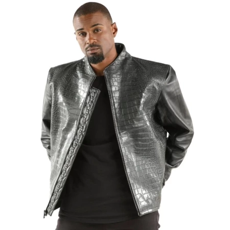 Authyentic Pelle Pelle China Collar Biker Black Jacket view 2