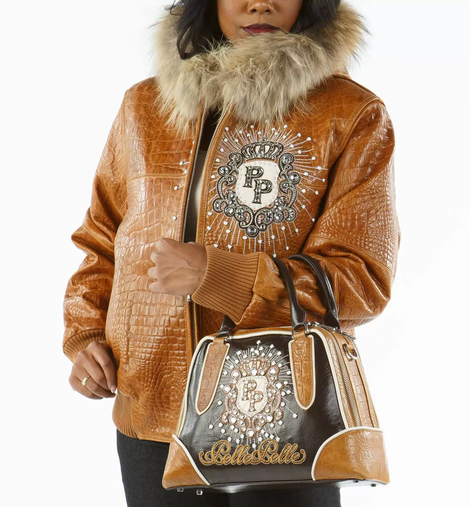 Pelle Pelle Crest Brown Studded Jacket view 2