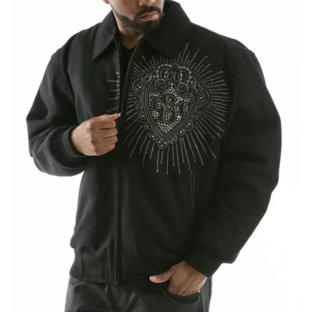 Pelle Pelle Diamonds Black Wool Jacket view 2