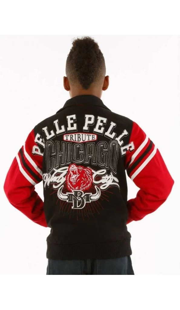 Bold Pelle Pelle Kids Black Red Tribute Jacket