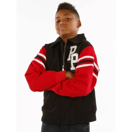 Bold Pelle Pelle Kids Black Red Tribute Jacket view 2