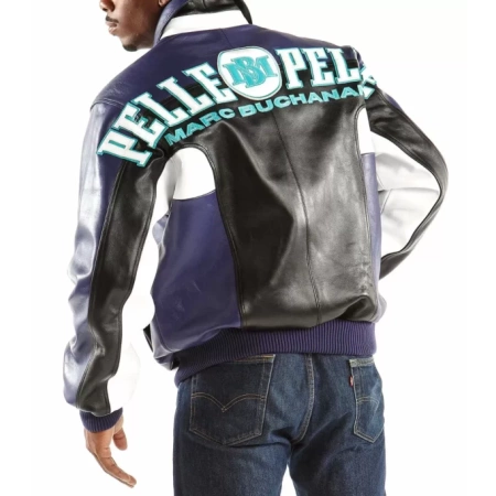 Marc Buchanan Pelle Pelle Blue Jacket view 2