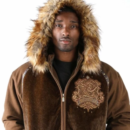 Bold Pelle Pelle Mens 1978 Fur Hooded Brown view 2