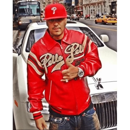 Bold Pelle Pelle Red Varsity Jacket view 2