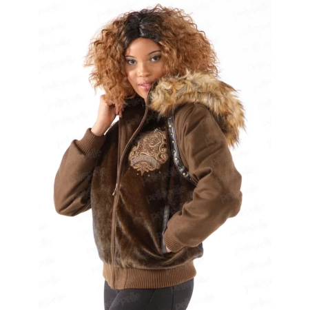 Authentic Pelle Pelle Womens 1978 Fur Brown Wool Jacket view 2