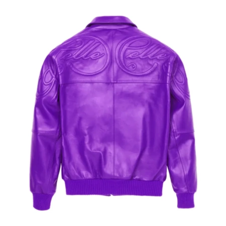 Purple Pelle Pelle Puff Plush Leather Jacket view 2