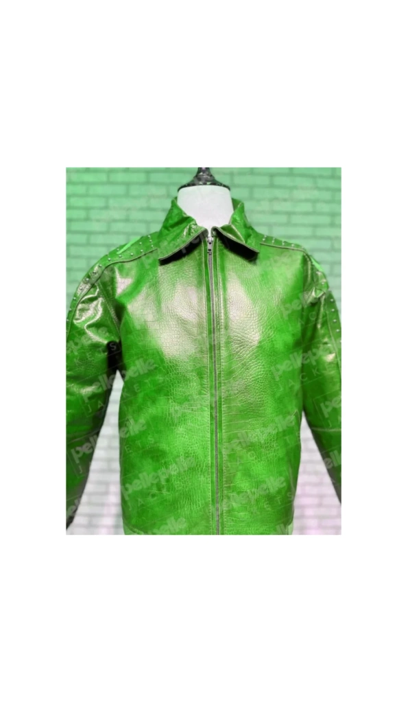 Green Pelle Pelle Alligator Texture Jacket
