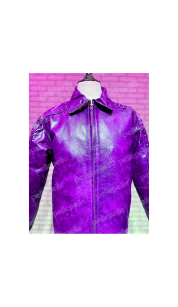 Purple Pelle Pelle Alligator Leather Jacket