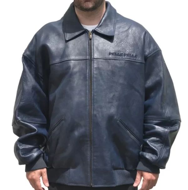 Vintage Pelle Pelle Blue Leather Jacket view 2