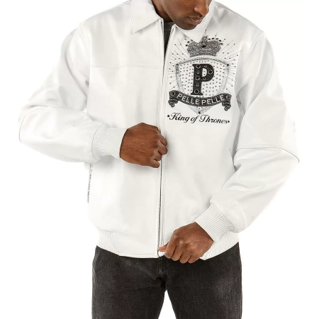 White Pelle Pelle King Of Thrones Jacket view 2