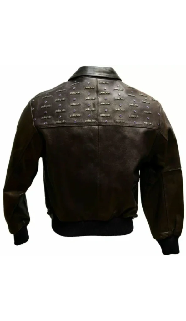 Black Pelle Pelle Studded Emblem Jacket