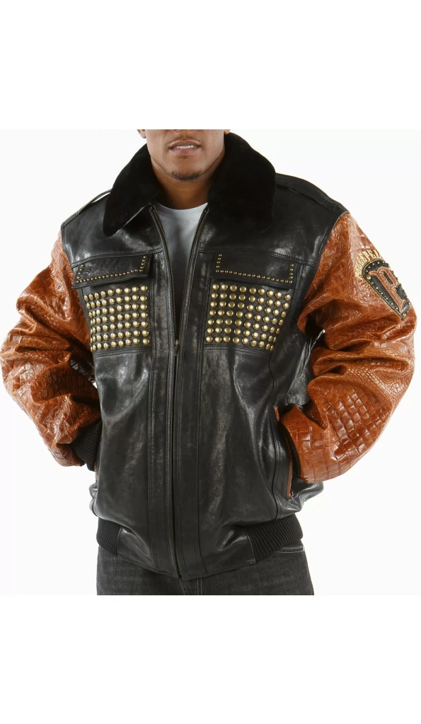 Pelle Pelle Men Fur Collar Leather Jacket