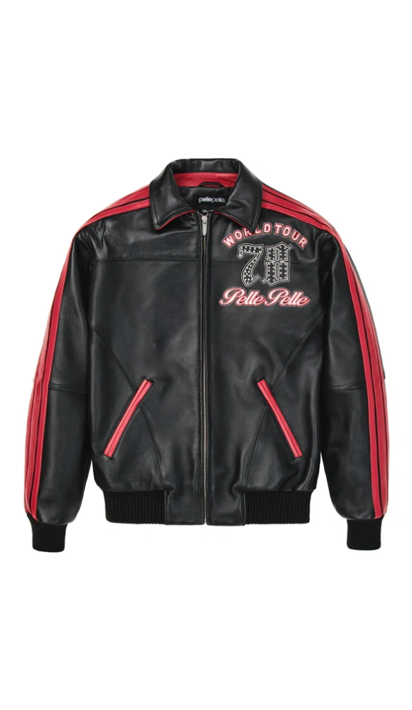 Pelle Pelle World Tour Black Red Men Jacket
