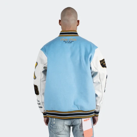 Pelle Pelle Light Blue Varsity Wool Jacket view 3