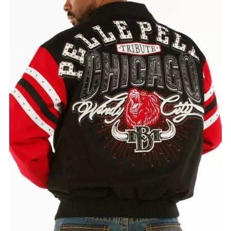 Pelle Pelle Tribute Chicago Black Red Jacket view 2