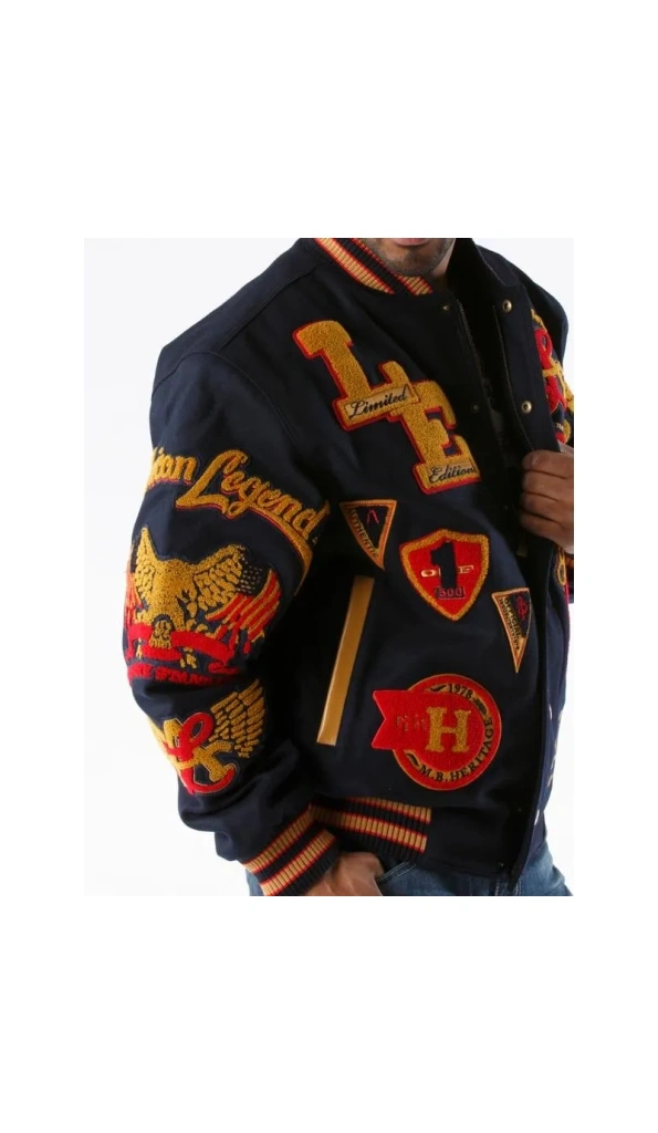 Pelle Pelle Navy Blue Varsity Wool Jacket | Limited Edition