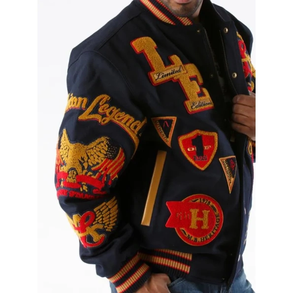 Pelle Pelle Navy Blue Varsity Wool Jacket | Limited Edition