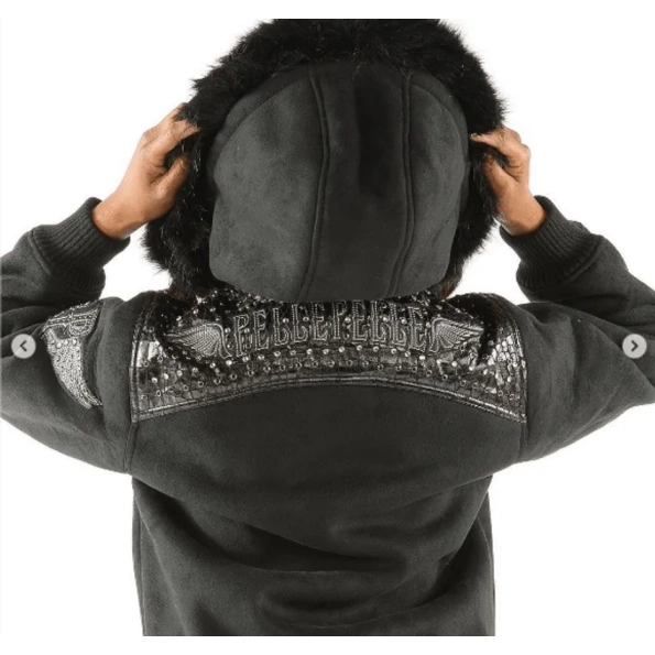 Pelle Pelle Black Airbourne Women Wool Jacket | Fur Hood view 2
