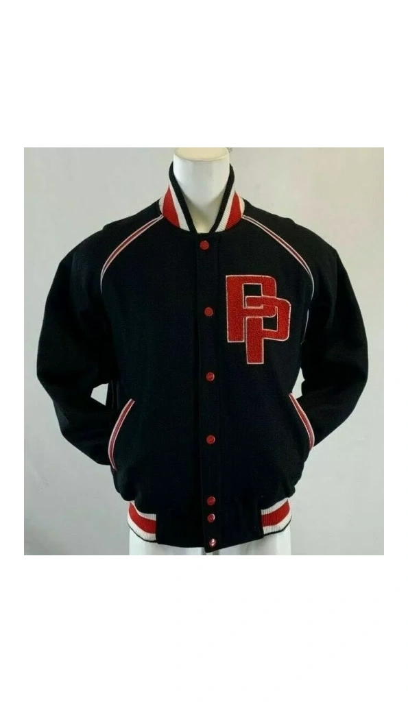 Pelle Pelle Varsity Wool Jacket | Black Orange Jacket