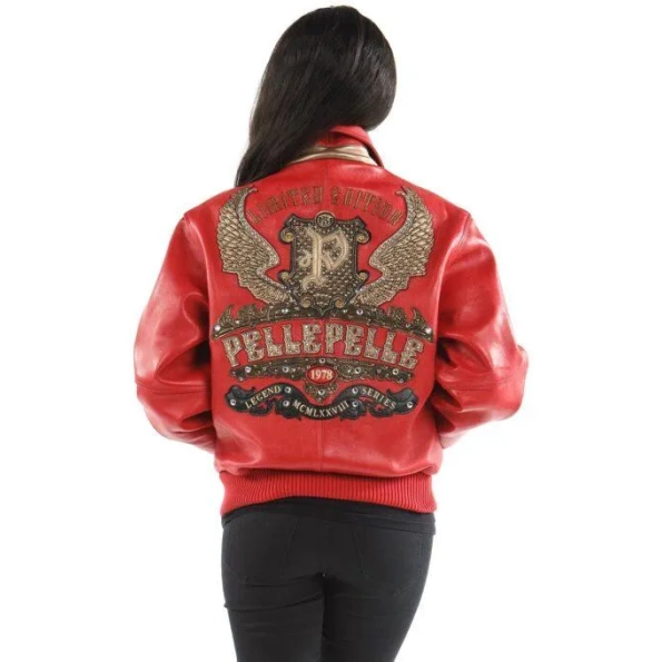 Pelle Pelle Women Red Leather Jacket | Legend Series