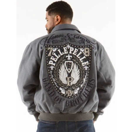 Pelle Pelle Grey MB Band Of Brothers Jacket | Wool Jacket view 2