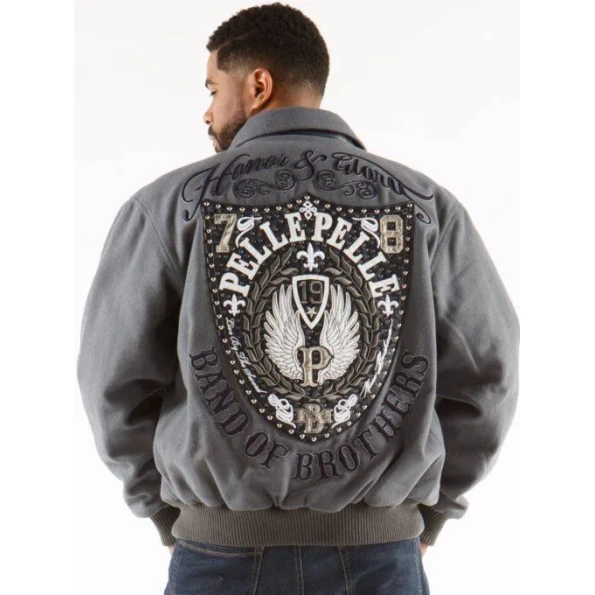 Pelle Pelle Grey MB Band Of Brothers Jacket | Wool Jacket view 2