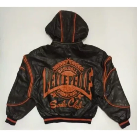 Pelle Pelle Soda Club Orange Stripes Jacket | Baseball Champion view 2