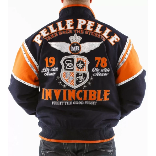 Pelle Pelle Navy Blue Invincible 1978 Wool Jacket view 2
