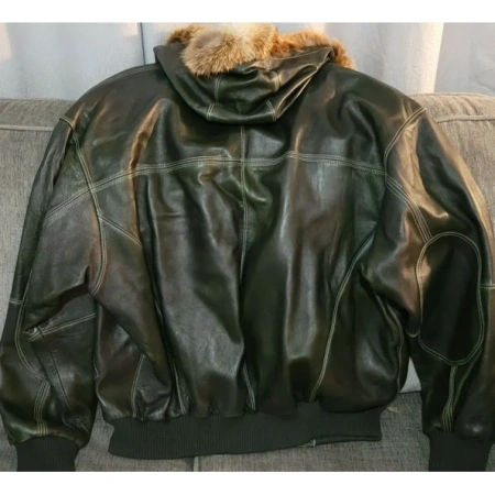 Pelle Pelle Men Black Fur Hooded Jacket | Leather Jacket view 2