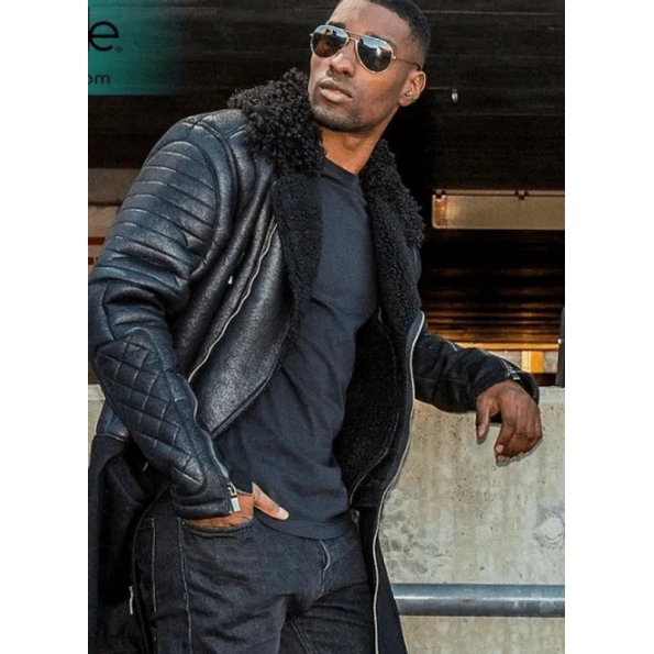 Pelle Pelle Black Encrusted Fur Leather Coat | Men Jacket view 2