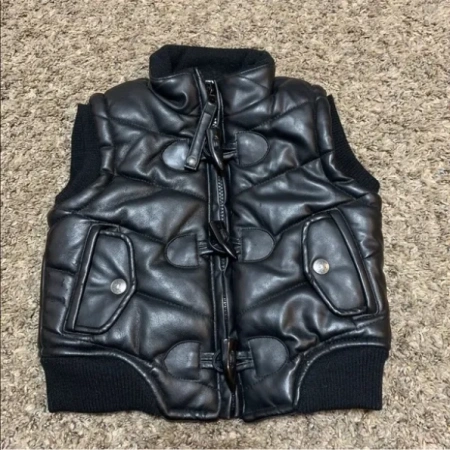 Pelle Pelle Black Leather Puffer Vest | Men & Women Jacket view 2