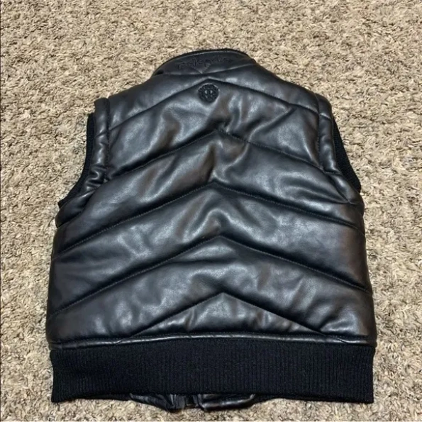Pelle Pelle Black Leather Puffer Vest | Men & Women Jacket