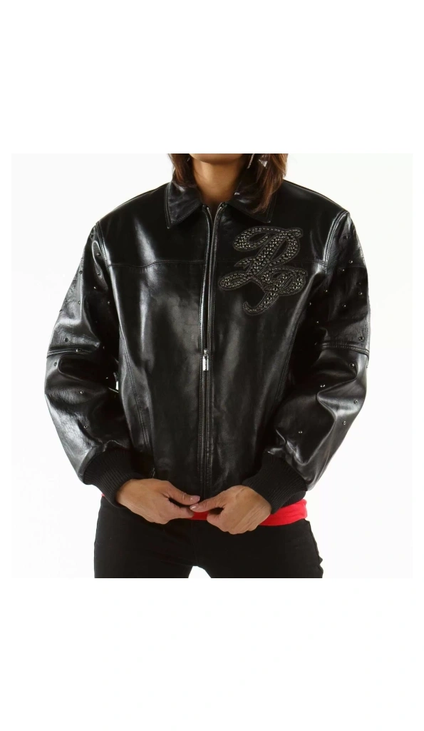 Pelle Pelle Women Black Studded Jacket | Leather Jacket