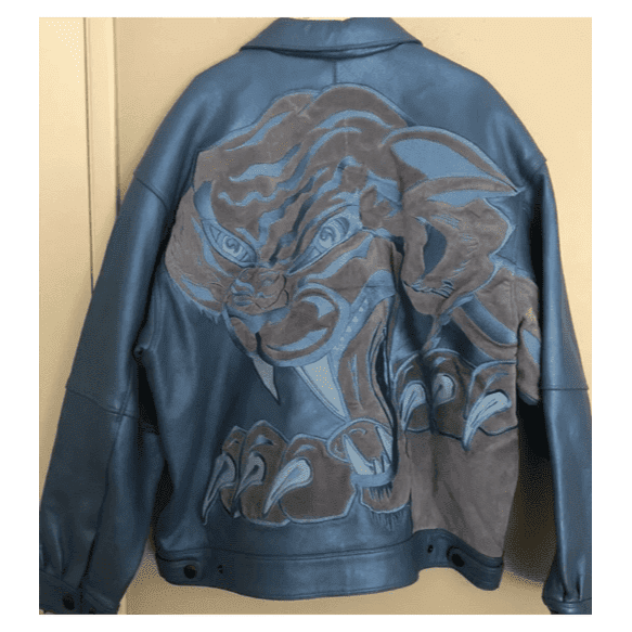 Pelle Pelle Blue Leather Metallic Puma Jacket | Men & Women