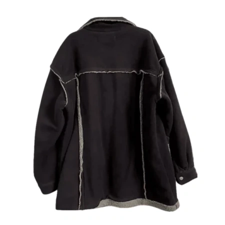 Pelle Pelle Marc Buchanan Black Wool Coat | Sherpa Coat view 2