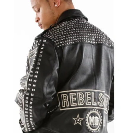 Bold Pelle Pelle Black Nation Stud Leather Jacket | Rebel Soul view 5