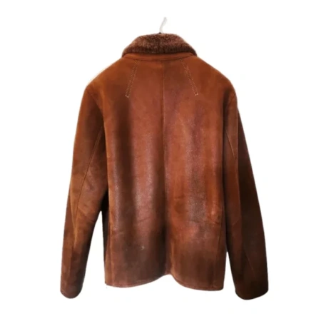 Pelle Pelle Brown Sherpa Leather Fur Coat | Men & Women view 2