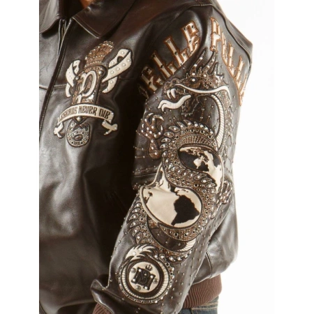 Pelle Pelle Dark Brown Men Leather Jacket | Dragon Jacket view 3