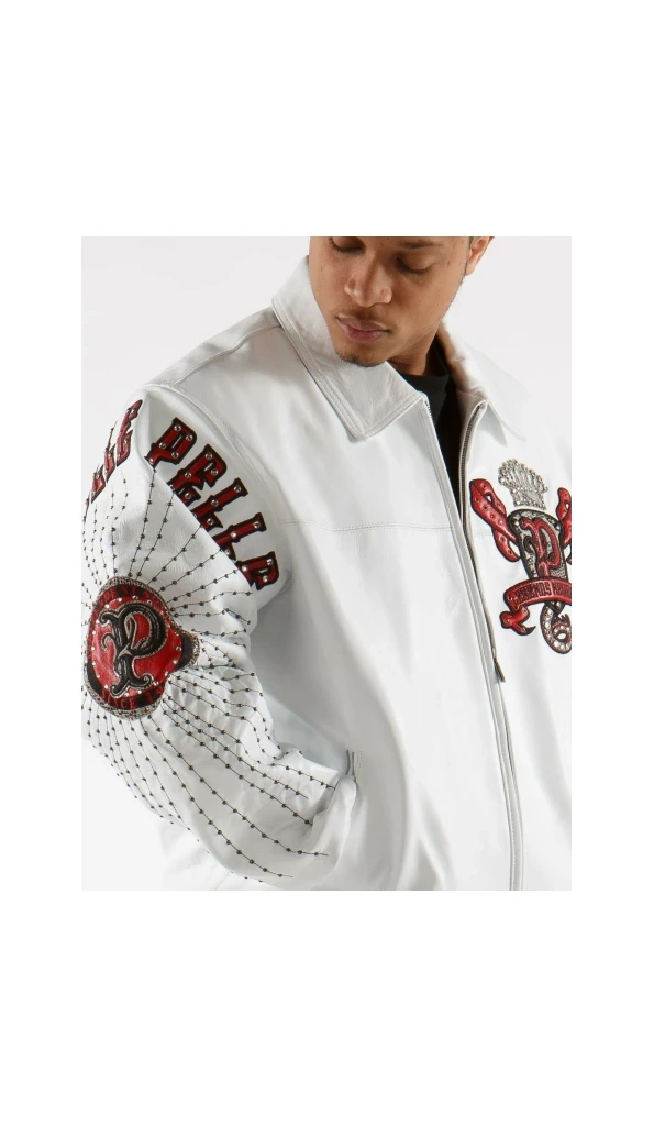 Pelle Pelle White Red Dragon Leather Jacket | Men Jacket