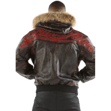 Pelle Pelle Fur Hood Script Leather Jacket | Men Jacket view 2
