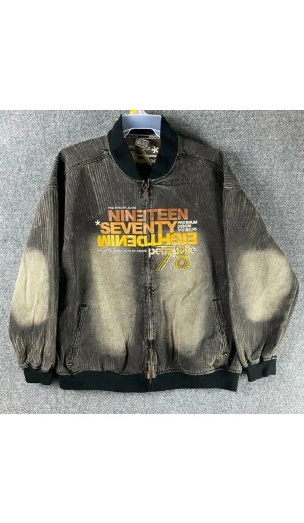 Pelle Pelle Grey Denim 1978 Zipper Jacket | Men & Women