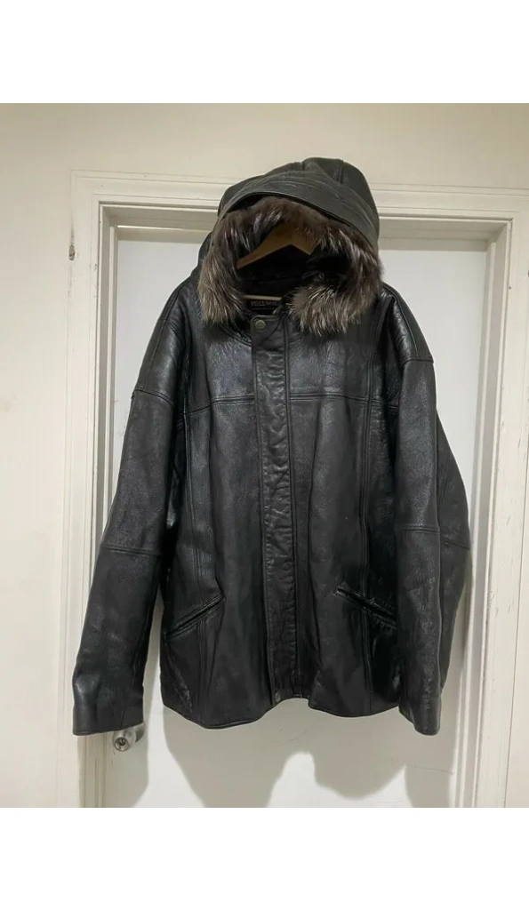 Pelle Pelle Black MB Leather Jacket | Fur Hood Jacket