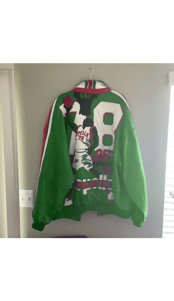 Pelle Pelle Basketball Green Leather Jacket | 1978 Jacket