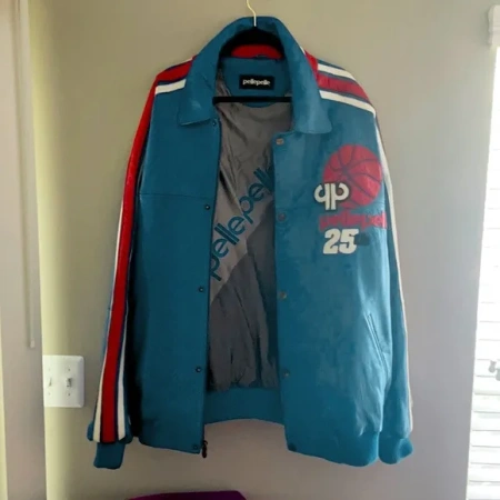 Pelle Pelle Basketball Light Blue Jacket | Leather Jacket view 2