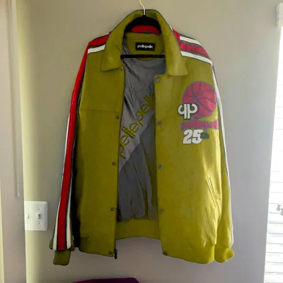 Pelle Pelle Basketball Olive Leather Jacket | Men & Women view 2