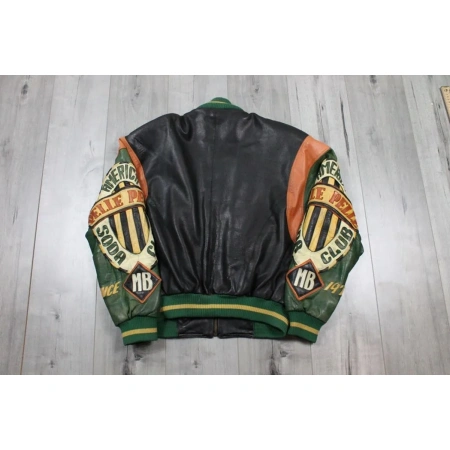 Pelle Pelle American Soda Club Varsity Jacket | Black Green view 2