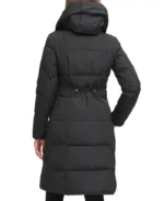 Women Black Puffer Long Coat