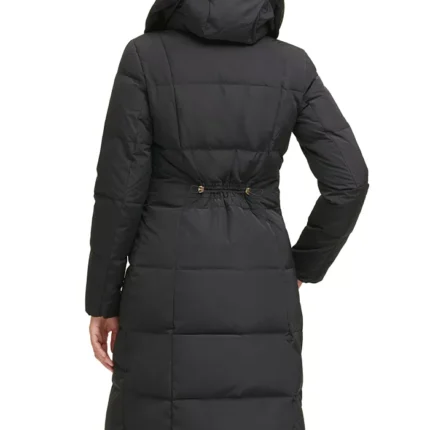 Women Black Puffer Long Coat